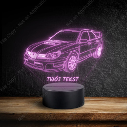 LAMPKA NOCNA LED 3D SAMOCHÓD SUBARU IMPREZA + NAPIS IMIE PREZENT