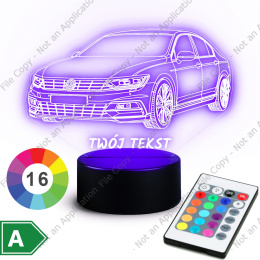 LAMPKA NOCNA LED 3D SAMOCHÓD VOLKSWAGEN PASSAT + NAPIS IMIE PREZENT