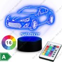 LAMPKA NOCNA LED 3D TOYOTA GT86 + NAPIS IMIE PREZENT