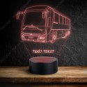 LAMPKA NOCNA LED 3D AUTOBUS MAN + NAPIS IMIE PREZENT