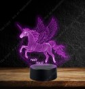 LAMPKA NOCNA LED 3D JEDNOROŻEC UNICORN KOŃ NAPIS IMIE PREZENT