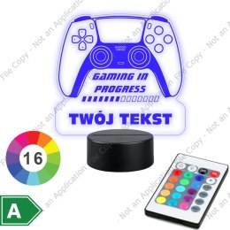 LAMPKA NOCNA LED 3D GRACZ PAD JOYSTICK KONSOLA LOGO NAPIS IMIE PREZENT