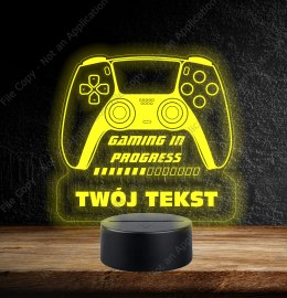 LAMPKA NOCNA LED 3D GRACZ PAD JOYSTICK KONSOLA LOGO NAPIS IMIE PREZENT