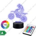 LAMPKA NOCNA LED 3D MOTOCYKLISTA CROSS MOTOCYKL NAPIS IMIE PREZENT