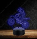 LAMPKA NOCNA LED 3D MOTOCYKLISTA CROSS MOTOCYKL NAPIS IMIE PREZENT