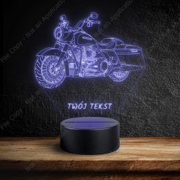 LAMPKA NOCNA LED 3D MOTOCYKL HARLEY DAVIDSON KING + NAPIS IMIE PREZENT