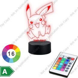 LAMPKA NOCNA LED 3D POKEMON PIKACHU NAPIS IMIE PREZENT