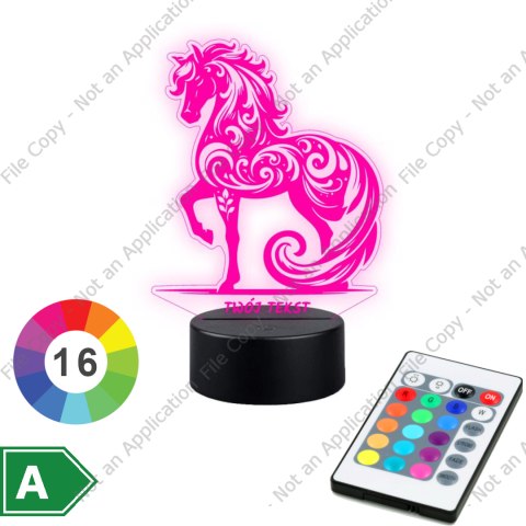 LAMPKA NOCNA LED 3D JEDNOROŻEC UNICORN NAPIS IMIE PREZENT