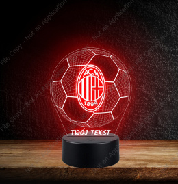 LAMPKA NOCNA LED 3D Piłka Nożna AC Milan NAPIS IMIE PREZENT