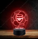 LAMPKA NOCNA LED 3D Piłka Nożna Arsenal Londyn NAPIS IMIE PREZENT