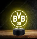 LAMPKA NOCNA LED 3D Piłka Nożna Borussia Dortmund NAPIS IMIE PREZENT