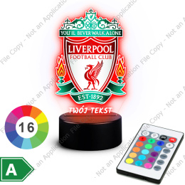 LAMPKA NOCNA LED 3D Piłka Nożna Liverpool NAPIS IMIE PREZENT