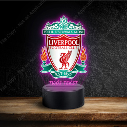 LAMPKA NOCNA LED 3D Piłka Nożna Liverpool NAPIS IMIE PREZENT