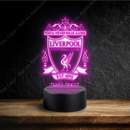 LAMPKA NOCNA LED 3D Piłka Nożna Liverpool NAPIS IMIE PREZENT