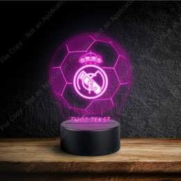 LAMPKA NOCNA LED 3D Piłka Nożna Real Madryt NAPIS IMIE PREZENT